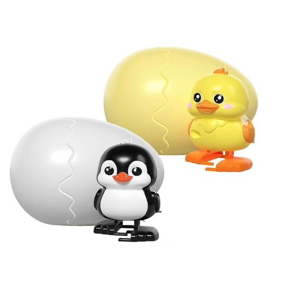 2026 Upgraded Wind Up Surprise Eggs, Animal Hatching Surprise Egg Toy, Easter’s Latest Gift, Boom Easter Eggs That Pop Open to Walking Dinosaurs, Penguin, Duck, Capybara (Penguin+Duck)