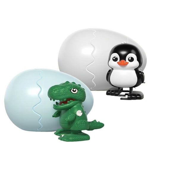 2026 Upgraded Wind Up Surprise Eggs, Animal Hatching Surprise Egg Toy, Easter’s Latest Gift, Boom Easter Eggs That Pop Open to Walking Dinosaurs, Penguin, Duck, Capybara (Penguin+Dinosaur)