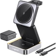 thumbnail image 1 of 2026 Upgraded】Wireless Charger 3 in 1, Foldable Wireless Charging Station with Night Light for MagSafe Charger, Travel Magnetic Stand, Nightstand Fast 15W (20W Adapter), 1 of 3