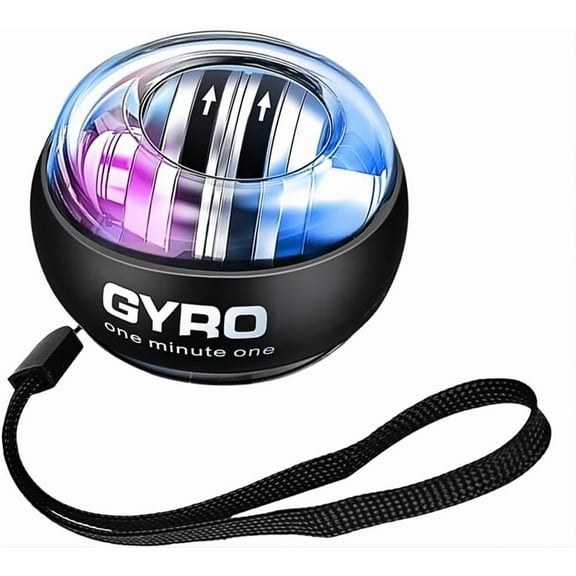 2026 Upgraded Wrist Ball, Auto-Start Wrist Balls Hand Strengthener, Grip Strength Trainer, Forearm Strengthener, Wrist Power Gyro Ball, Wrist Strengthener, Auto-Start Colorful Lighting1pcs-black