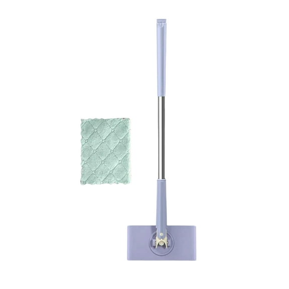 2026 Upgraded Zero Touch Snap Grip Mini Mop, Cloth Changing Mini Mop with Automatic Hands Free Push Pull Handle, 360 Rotating Head, for Bathroom and Kitchen - (95cm/37.4")&(1Pcs Cloth)