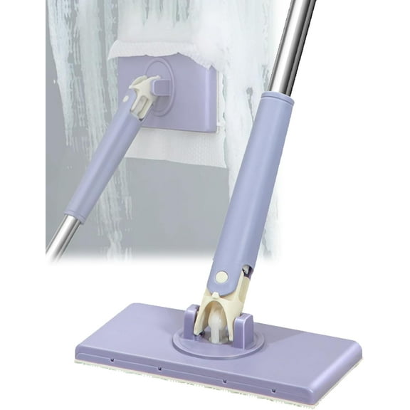2026 Upgraded Zero Touch Snap Grip Mini Mop, Cloth Changing Mini Mop with Automatic Hands Free Push Pull Handle, 360 Rotating Head, Includes 1 Cleaning Cloths for Bathroom and Kitchen