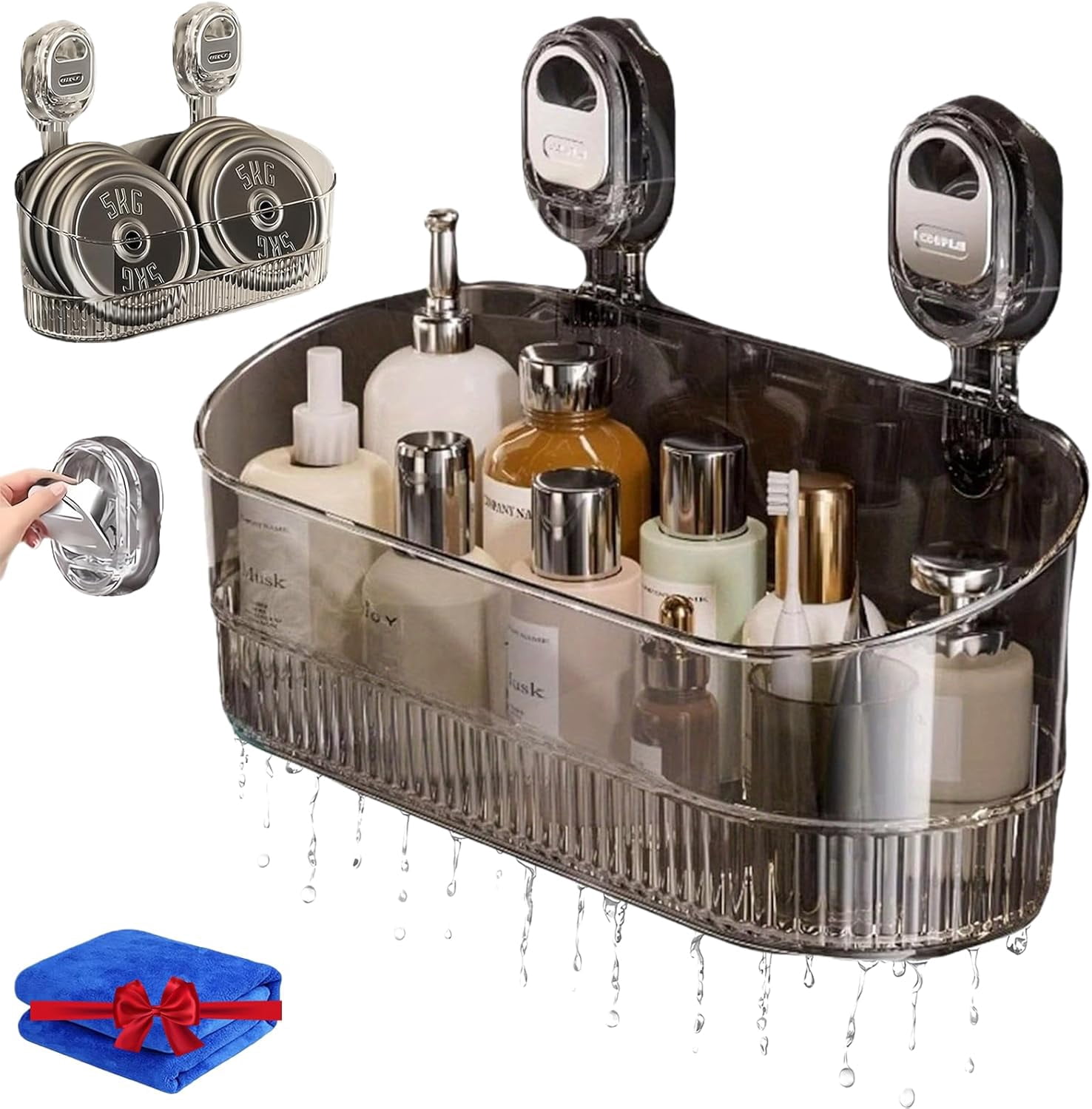 Suction Storage 2026 Upgrades No-Drill Bathroom Suction Storage Box–Large Capacity ...