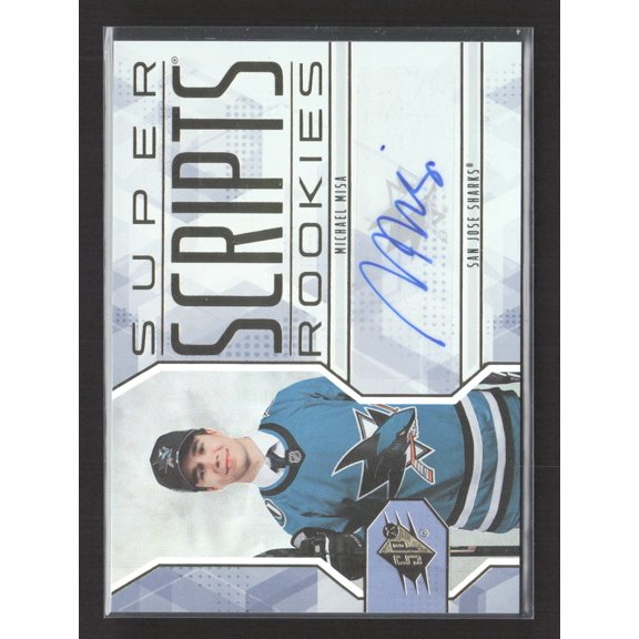 2026 Upper Deck SPx Super Scripts Rookies SSR-MM Michael Misa Auto San Jose Sharks Hockey Card