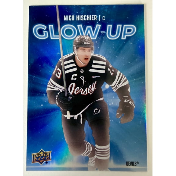2026 Upper Deck Series 2 Glow-Up Nico Hischier New Jersey Devils NHL Ice Hockey Trading Card