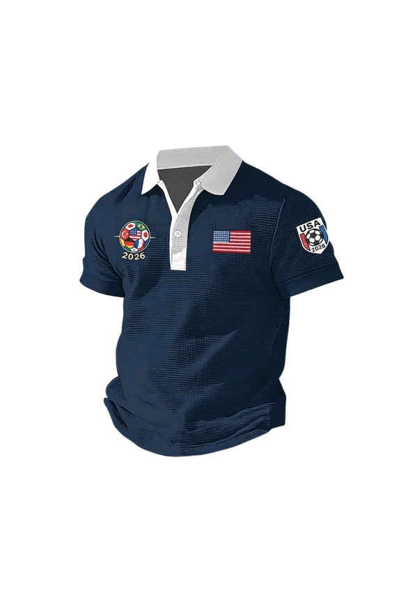2026 Usa Soccer Mens Polo Shirts Short Sleeve Casual Collared Pullover Summer Tops Soccer Shirt for Men Indoor Outdoor Activities Daily Wear