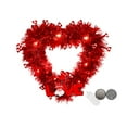 thumbnail image 1 of 2026 Valentine Wreath Glitter Red Tinsel Love Heart Garland Hanging Decor for Valentine's Day Wedding Anniversary Door Window Wall Mantel Birthday Party Decor (Love Dwarf Heart Wreath) & LED light, 1 of 8