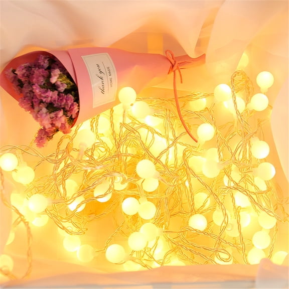2026 Valentine's Day Battery Operated Led Ball String Lights String Lights Outdoor Globe Fairy Light for Wedding Garden Decor