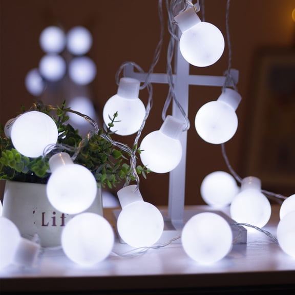 2026 Valentine's Day Battery Operated Led Ball String Lights String Lights Outdoor Globe Fairy Light for Wedding Garden Decor