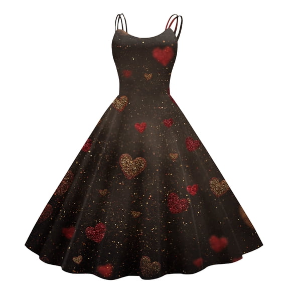 2026 Valentine's Day Dresses for Women Spring Summer Sleeveless Cooktail Summer Dresses A-line Coffee XL
