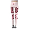 thumbnail image 1 of 2026 Valentine's Day Women Leggings Casual Printed Slim Fit Soft Elastic Lounge Yoga Tights Pants, 1 of 4