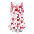 thumbnail image 1 of 2026 Valentines Day Dresses for Women V Neck High Low Vintage A-Line Swing Party Cocktail Dress Pink L, 1 of 5