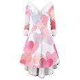 thumbnail image 1 of 2026 Valentines Day Dresses for Women V Neck High Low Vintage A-Line Swing Party Cocktail Dress Purple Pink S, 1 of 4