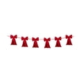 thumbnail image 1 of 2026 Velvet Bow Garland Bunting, Pre-Assembled Long Tail Bow String Banner, Christmas Indoor Hanging Decor for Fireplace, Wall, Window & Holiday Party, 1 of 6