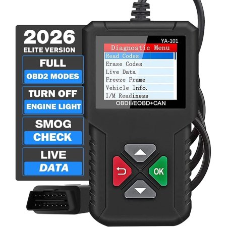 2026 Ver. OBD2 Scanner YA-101 Code Reader for Check Engine Light,O2 Sensor,EVAP Test,-Board Test,Smog Check,OBD2 Diagnostic Scan Tool for OBD2 Since 1996- Version
