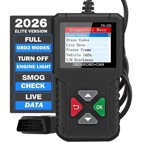 2026 Ver. OBD2 Scanner YA-101 Code Reader for Check Engine Light,O2 Sensor,EVAP Test,-Board Test,Smog Check,OBD2 Diagnostic Scan Tool for OBD2 Since 1996- Version