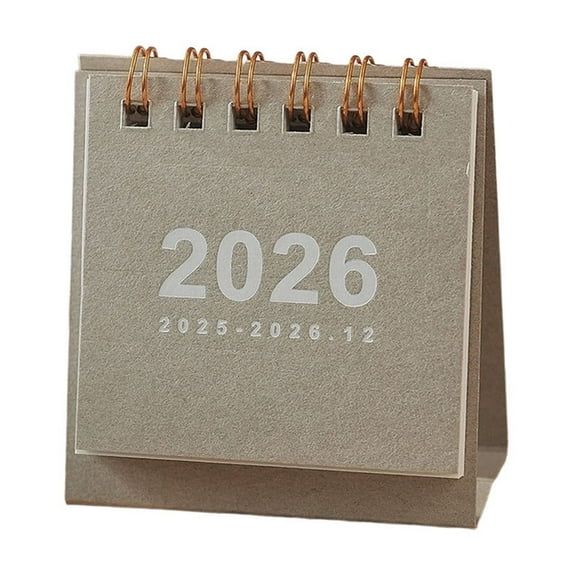 2026 Vintage Mini Small Desk Calendar, Portable Coil-Bound Desktop Planner Schedule & Ornament for Home & Office (2.76x2.56x1.24in)