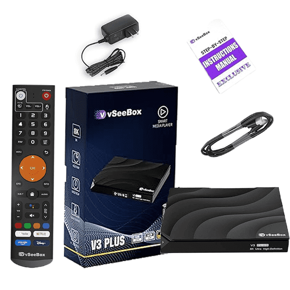 2026 Vseebox V3 Plus Streaming Box - Voice Control, 8K HDMI & Ethernet Cable, Android 11, 4GB/64GB, Amazing Home Essential Perfect Gift for Family, Send Goods from Local Warehouse