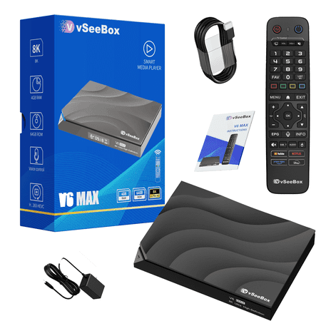 Vseebox V6 Max 2026 , 8K HDMI, Android 14, 4GB+64gb, WIFI6, Newest Version Voice Control