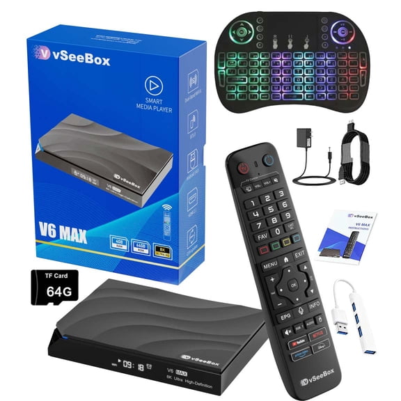 ITAIEEY 2026 Vseebox V6 Max Android 14 TV Box, Newest Version Smart Digital Vsee box V6 Max for Home Entertainment with HDMI CableWith Remote