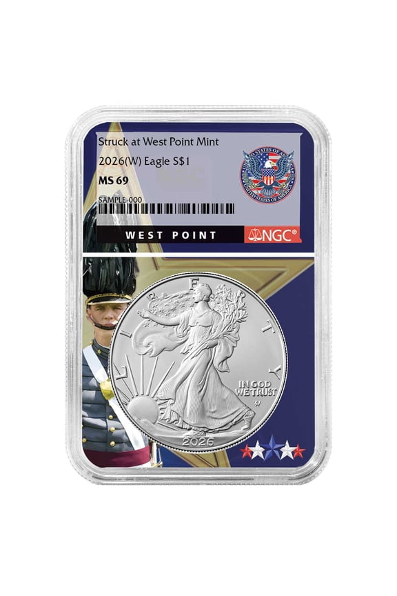 2026 (W) $1 1-oz American Silver Eagle NGC MS69 West Point Core