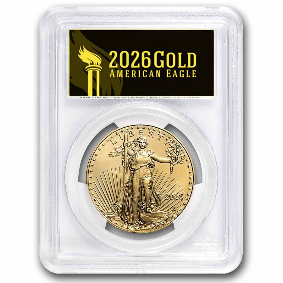 Pcgs Label 2026-(W) 1 oz American Gold Eagle MS-70 PCGS (FDI, Black Label ...