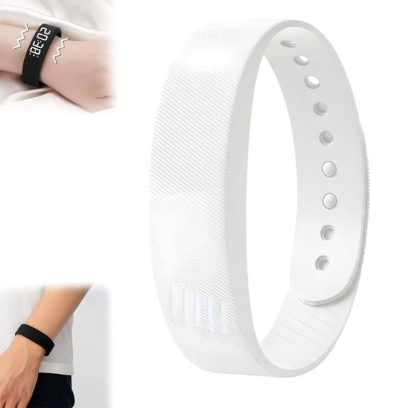2026 Wake-Up Vibration Alarm Band, Long-Lasting Silent Alarm Clock Wristband, Alarm Band, Silent Vibrating Wrist, for Light Heavy Sleepers, Wake up Without Disturbing Others (White)