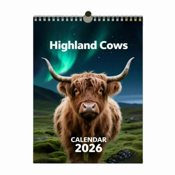 2026 Wall Calendar 12 Month,Cow Calendar 2026,Highland Cow Calendar 2026,Rustic Farmhouse Wall Art & Monthly Planner,12 Month Wall Calendar,Highland Cow 2026 Wall Calendar for Animal Lovers(C)