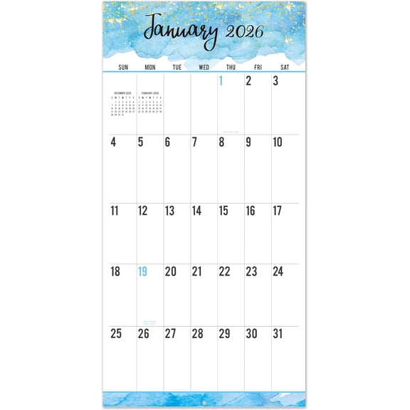 2026 Wall Calendar - 12-Month Monthly Wall Calendars, Jan. 2026 - Dec. 2026, Large Print Big Grid Wall Calendar 2026, 12" x 24" (Open), Thick Paper
