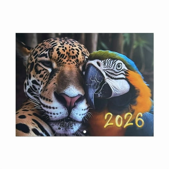 2026 Wall Calendar, 18 Months Animals Architecture Calendar 2026-2027, January 2026 to June 2027, Large Wall Calendar 2026, Opened, Perfect as Gifts for Friends, Family(Leopard)
