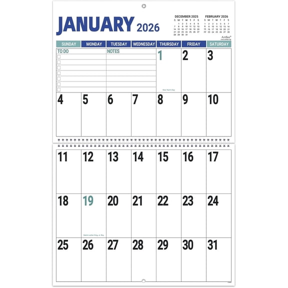 2026 Wall Calendar - 2026 Large Wall Calendar, Jan. 2026 - Dec. 2026, 14.7'' x 23.2''(Open), Big Calendars 2026, 12 Months Jumbo Large Print 2026 Calendar, 14.7'' x 11.6''(Close), Twin-Wire Binding