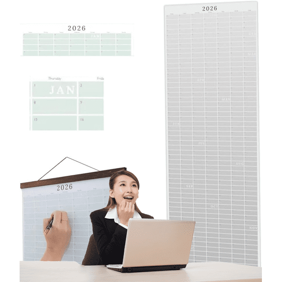 2026 Wall Calendar  Cozy Pecan Print Design,Full Year Decorative Monthly Wall Calendar,12 x 36 Inch Wall Dcor for Home,Office or Gift Giving,Full Year Wall Planner (Cloudy)