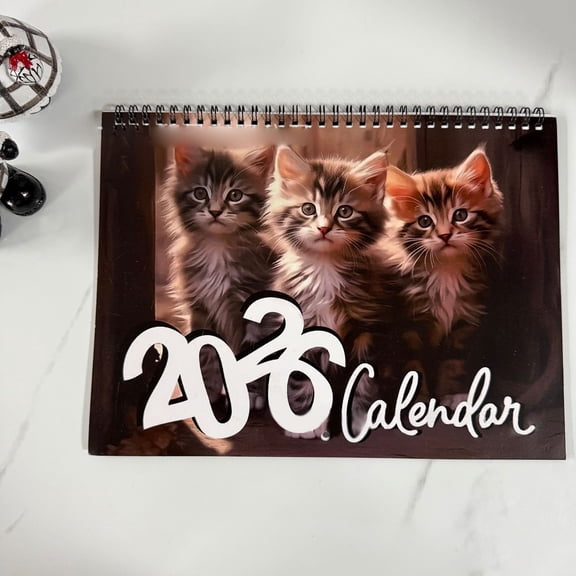 2026 Wall Calendar Cute Cat Monthly Planner, Jan 2026–Dec 2026, 8.3" x 11.3", Thick Paper, Hanging Wall Calendar