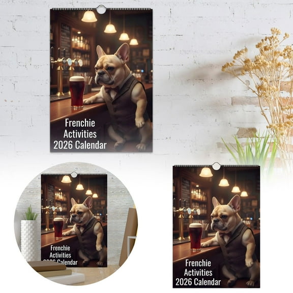 2026 Wall Calendar Dogs 12-Month Planner–French Bulldog Daily Activities Calendar for Organizing, Scheduling, and Planning–Fun Hanging Wall Calendar for Home,Office,and Family frenchie calendar 2026