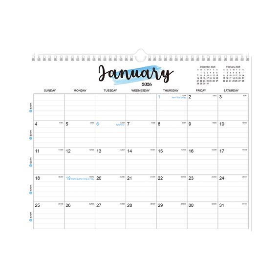 2026 Wall Calendar For Living Room And Wall Use, Stylish Soothing Tones With Holiday Highlights, 12-Month Planner With To-Do Notes And Spiral Binding
