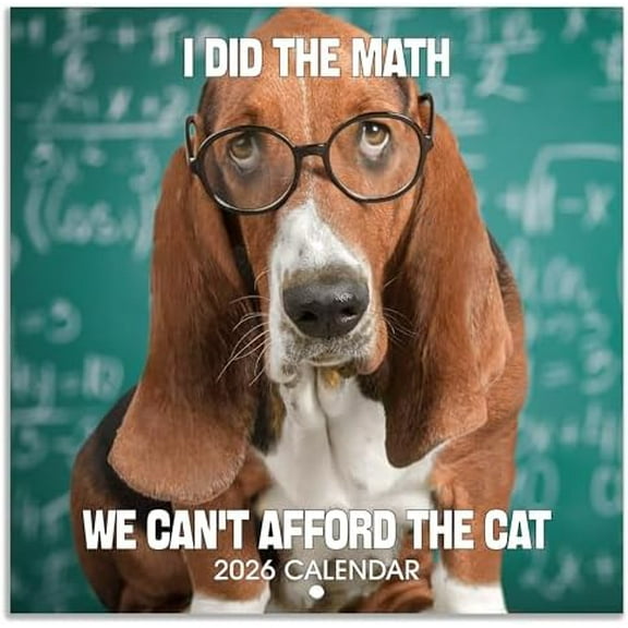 2026 Wall Calendar - Funny Dogs Wall Calendar 2026, Jan. 2026 - Dec. 2026, 12" x 24" (Open), 12-Month Calendar, Dog Calendar, Unruled Blocks, Thick Paper, Hanging Hole, Holidays$$Office