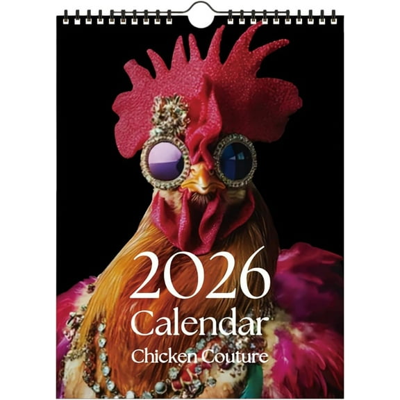 2026 Wall Calendar - Funny Hen Themed Planner | Natural Style Rooster Chicken Design, Decorative Wall Calendar for Home Office Bedroom School Dorm Apartment, Daily Schedule Organizer Gifts