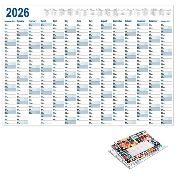 2026 Year View Calendar Printable