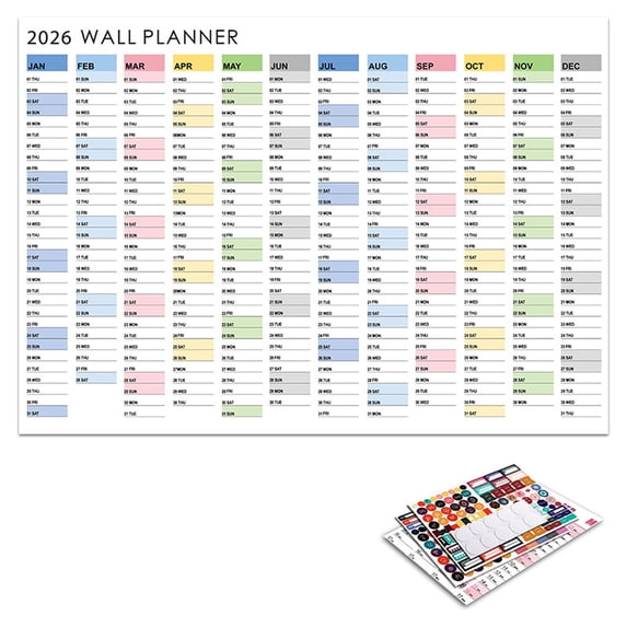 2026 Wall Calendar Planner 2026 Full Year to View Calendars Yearly ...