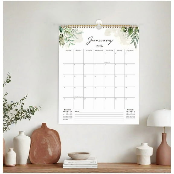 2026 Wall Calendar, Vertical Monthly Planner January–December, 11.6" x 14.56" Hanging Calendar with Notes Section, Thick Paper for Home Office Organization