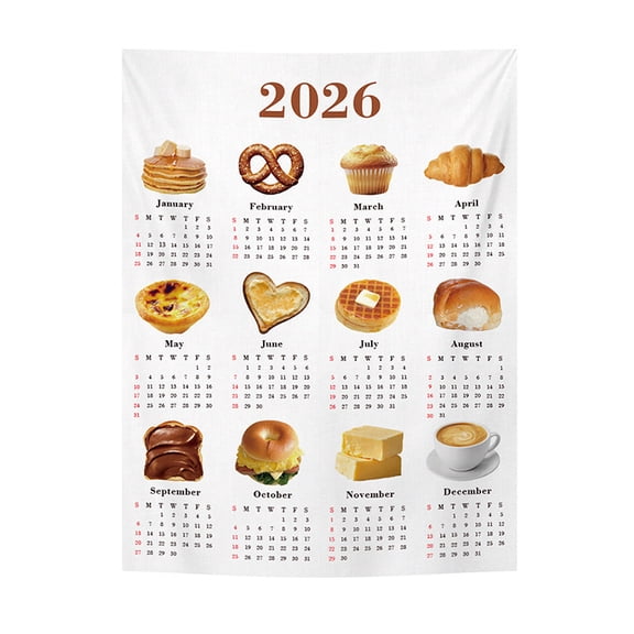 2026 Wall Tapestry Calendar Monthly Towel Calendar Novelty Wall Calendar for Home Living School and Office Festive Display Decoration