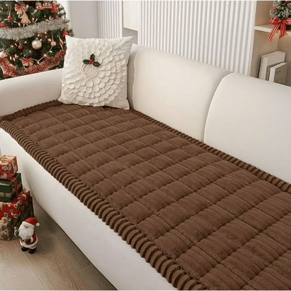 2026 Washable Couch Cover for Dogs , Non Slip Fuzzy Pet Couch Covers for Cushion Sofa Pet Friendly, Thick Soft Sofa Slipcovers Cushion Protector (Brown, 27.6")