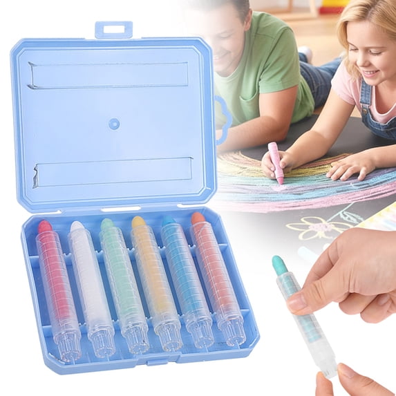 2026 Washable Dustless Colored Chalk Set – Twistable Classroom & Sidewalk Chalk Sticks with Protective Holder, Easy Clean from Skin & Boards