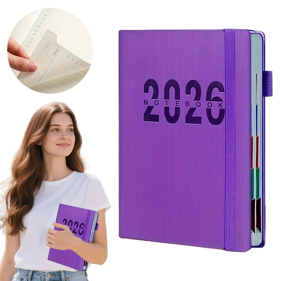 2026 Weekly and Monthly Planner, 2026 Daily Planner, 5.8*8.3 inch Time Management Organizer, January 2026 - December 2026, Lay Flat, Thick Paper (Purple)