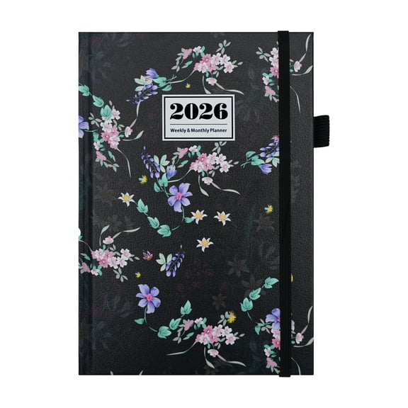 2026 Weekly and Monthly Planner, All-In-One Efficiency Tool with Monthly Calendars Weekly Schedules and Daily To-Do Lists, Elegant Floral Pattern Hardcover for Organized Daily