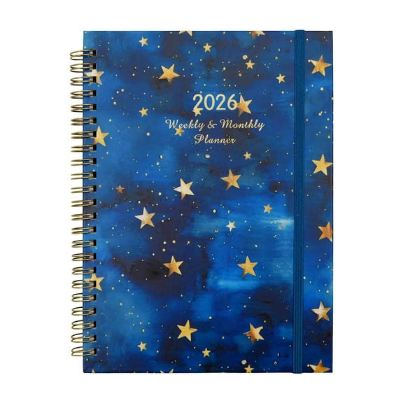 2026 Weekly Monthly Planner, Hardcover with Pockets - Goal Setting Organizer with Twin-Wire Binding & Thick No-Bleed Paper, 8.5" x 6.5", Jan-Dec 2026