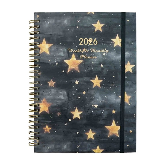 2026 Weekly Monthly Planner, Hardcover with Pockets - Goal Setting Organizer with Twin-Wire Binding & Thick No-Bleed Paper, 8.5" x 6.5", Jan-Dec 2026