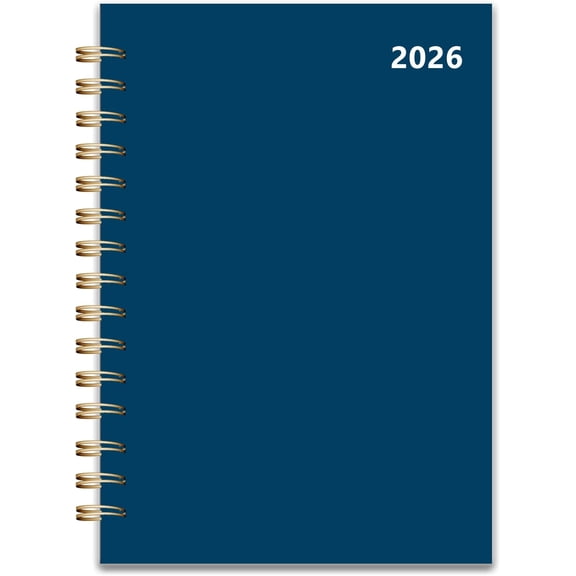 2026 Weekly and Monthly Planner, From January 2026 to December 2026, 5.5" .5" Daily Planner for Productivity, Goal Setting & Time Management, Organizer for Work & School - Blue Hard Cover