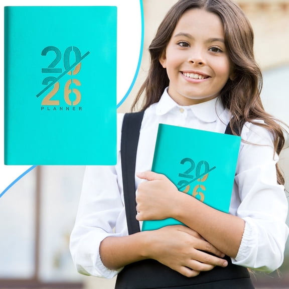 2026 Weekly Monthly Planner Leather Cover Laminated Tabs Time Management Academic Year Calendar Goal Setting Journal Productivity Organizer Work School Schedule Notebook