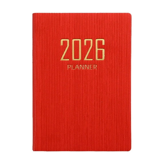 2026 Weekly Monthly Planner,Pocket Academic Professional Organizer,Daily Plan Notebook with Travel Diary Function,Business Scheduling Calendar,1 PC,Red